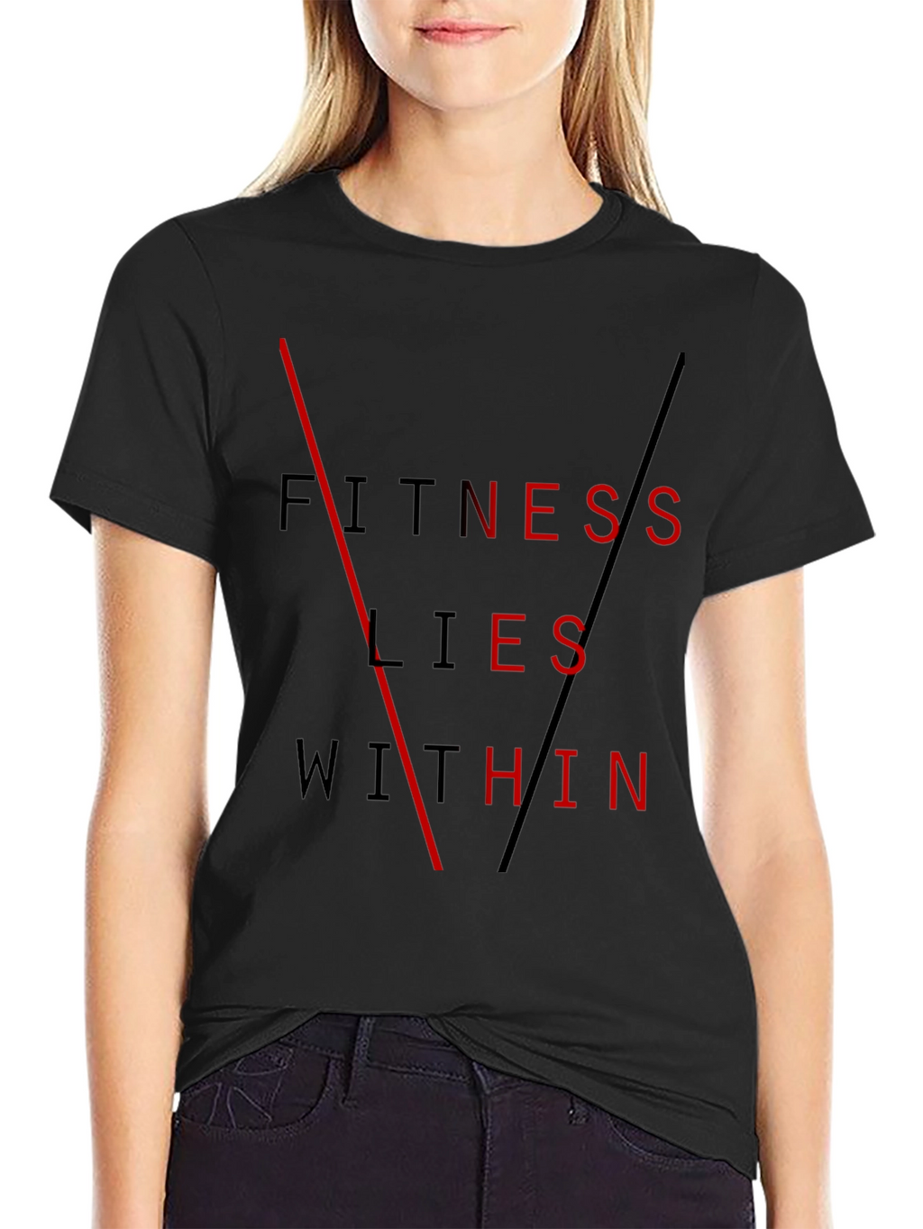 Fitness Lies Within Black Graphic Tee