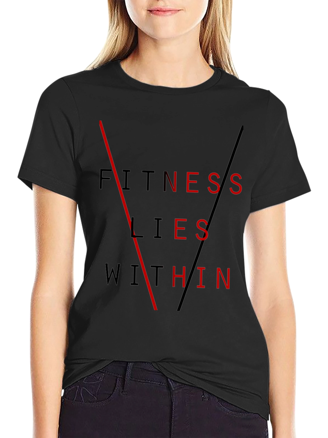 Fitness Lies Within Black Graphic Tee
