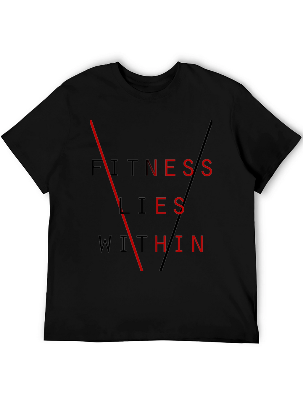 Fitness Lies Within Black Graphic Tee