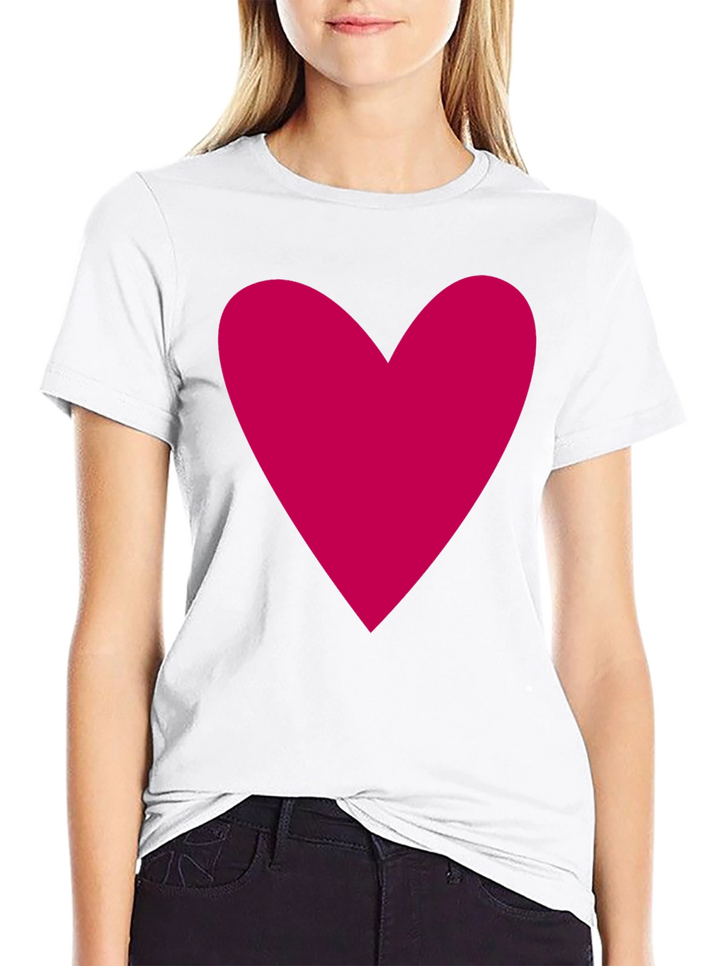 Heart Graphic Black T-Shirt Casual Cotton Tee