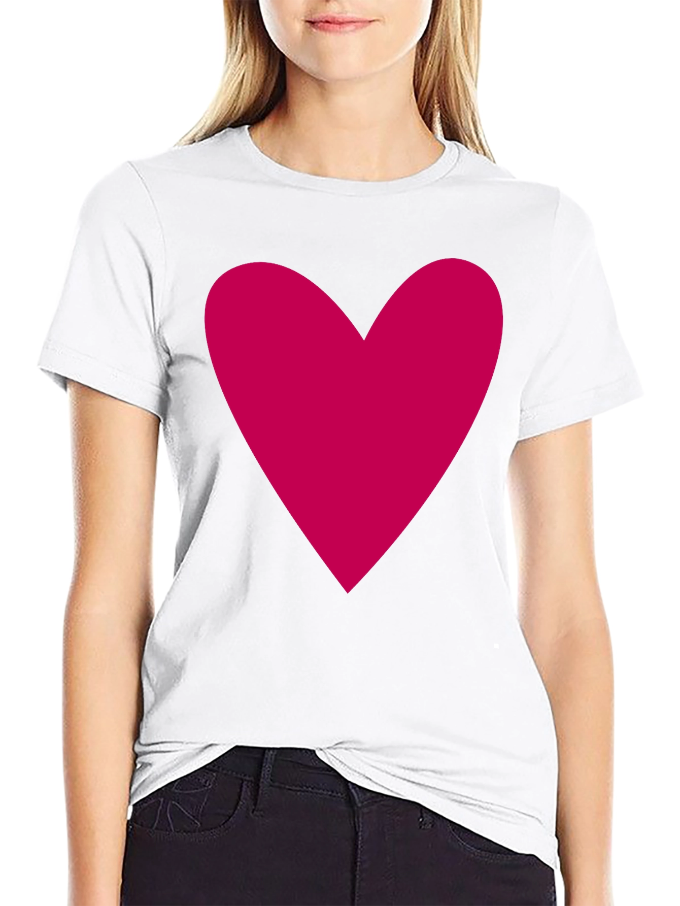 Heart Graphic Black T-Shirt Casual Cotton Tee