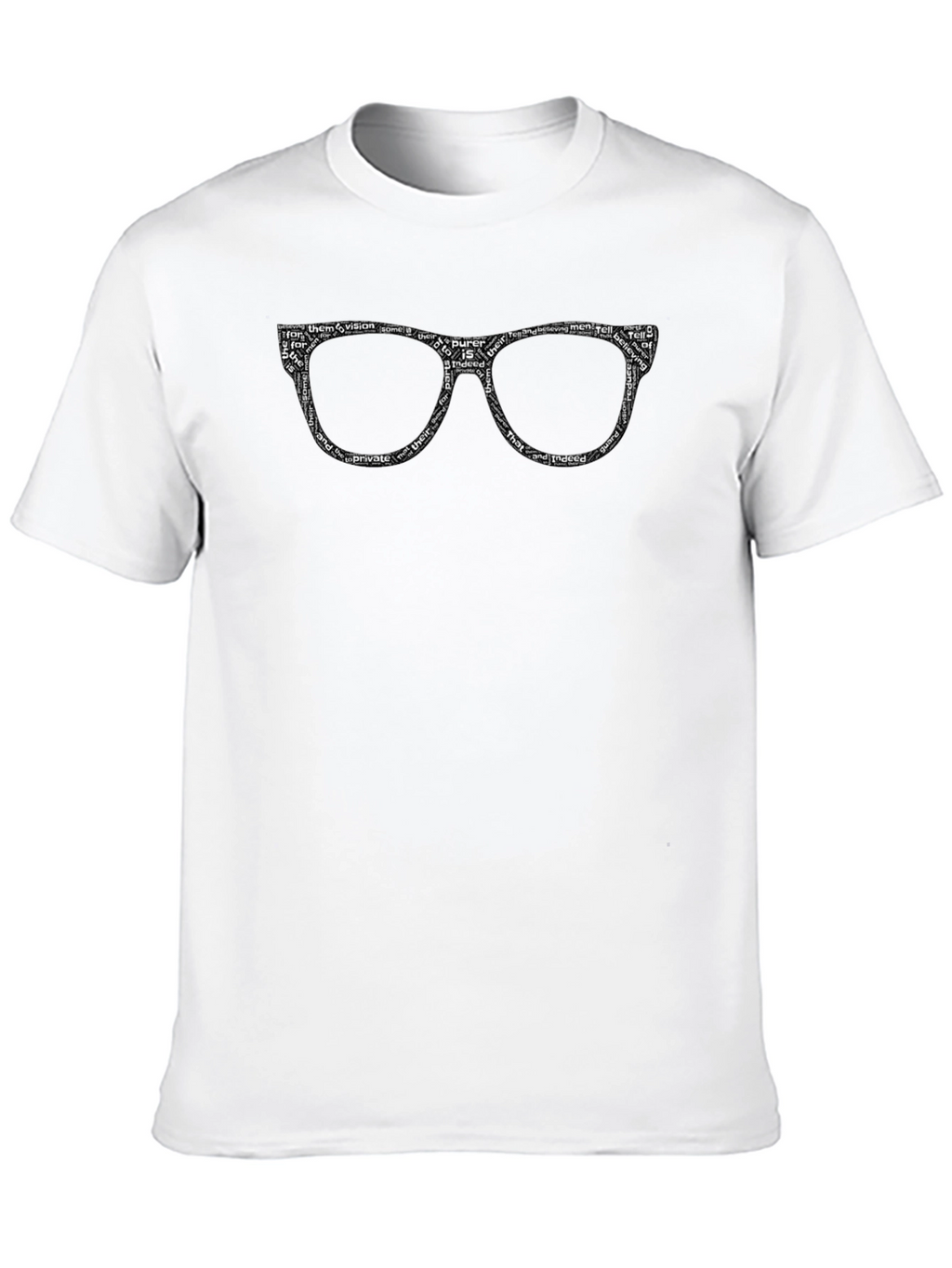 Stylish Glasses Word Art T-Shirt
