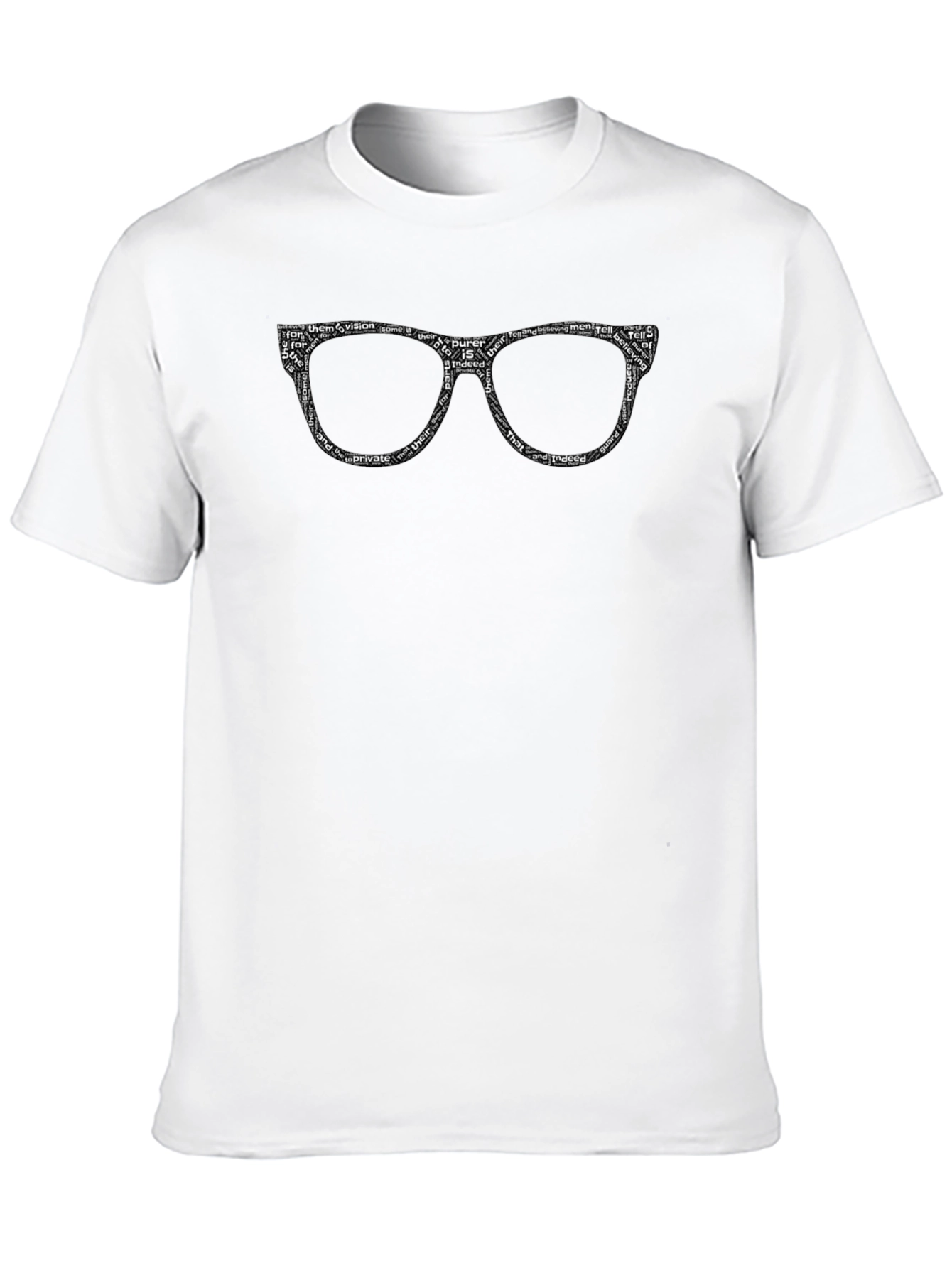 Stylish Glasses Word Art T-Shirt