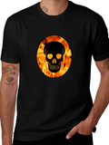 Skull On Fire Graphic T-Shirt