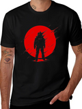 Astronaut Red Sun Black T-Shirt