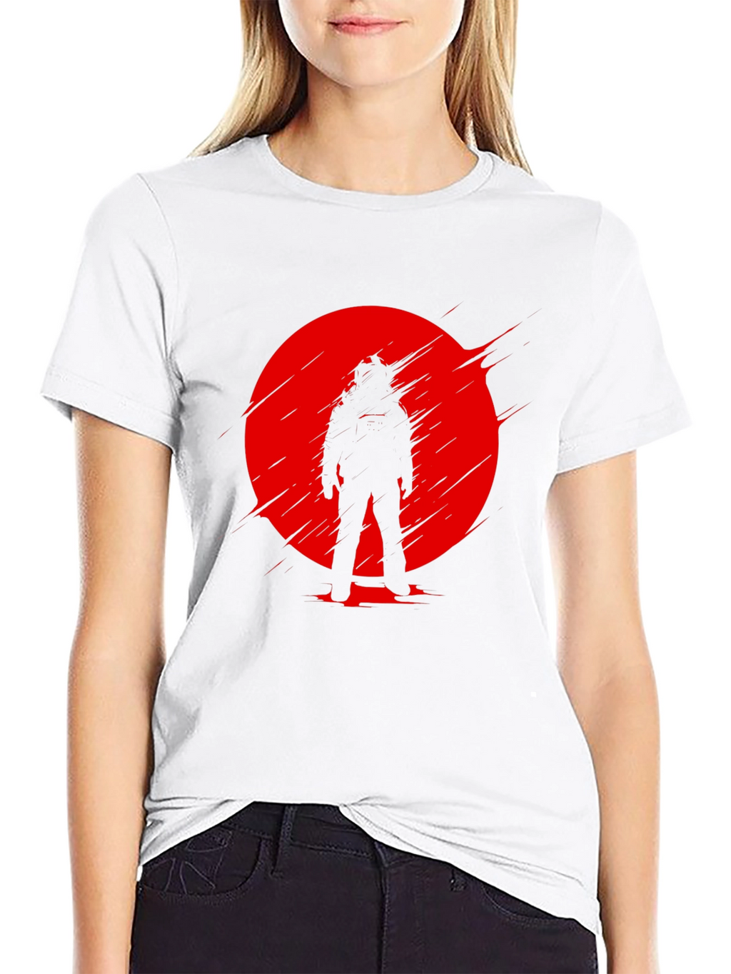 Astronaut Red Sun Black T-Shirt
