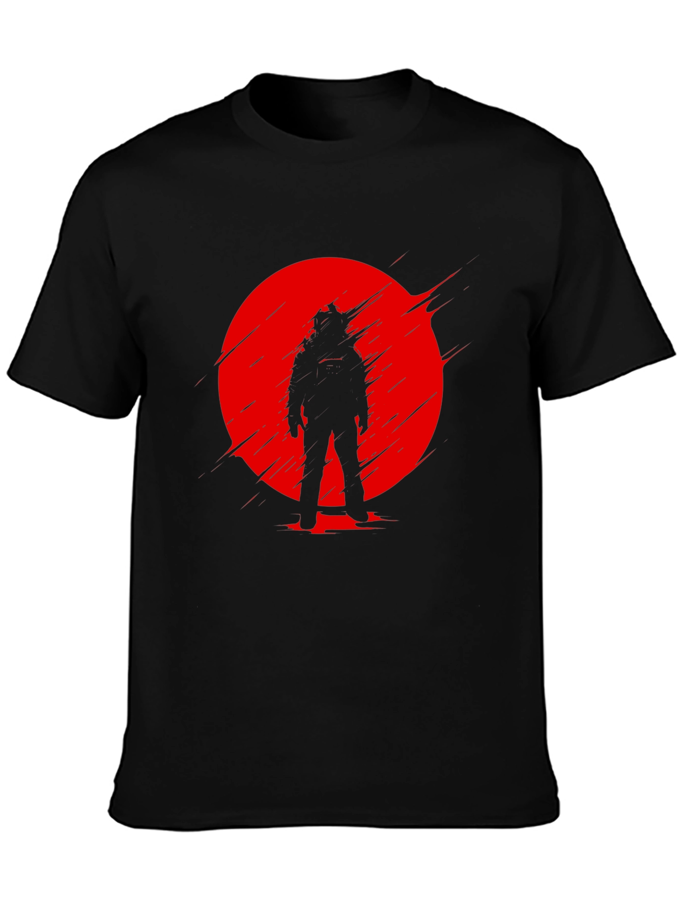 Astronaut Red Sun Black T-Shirt