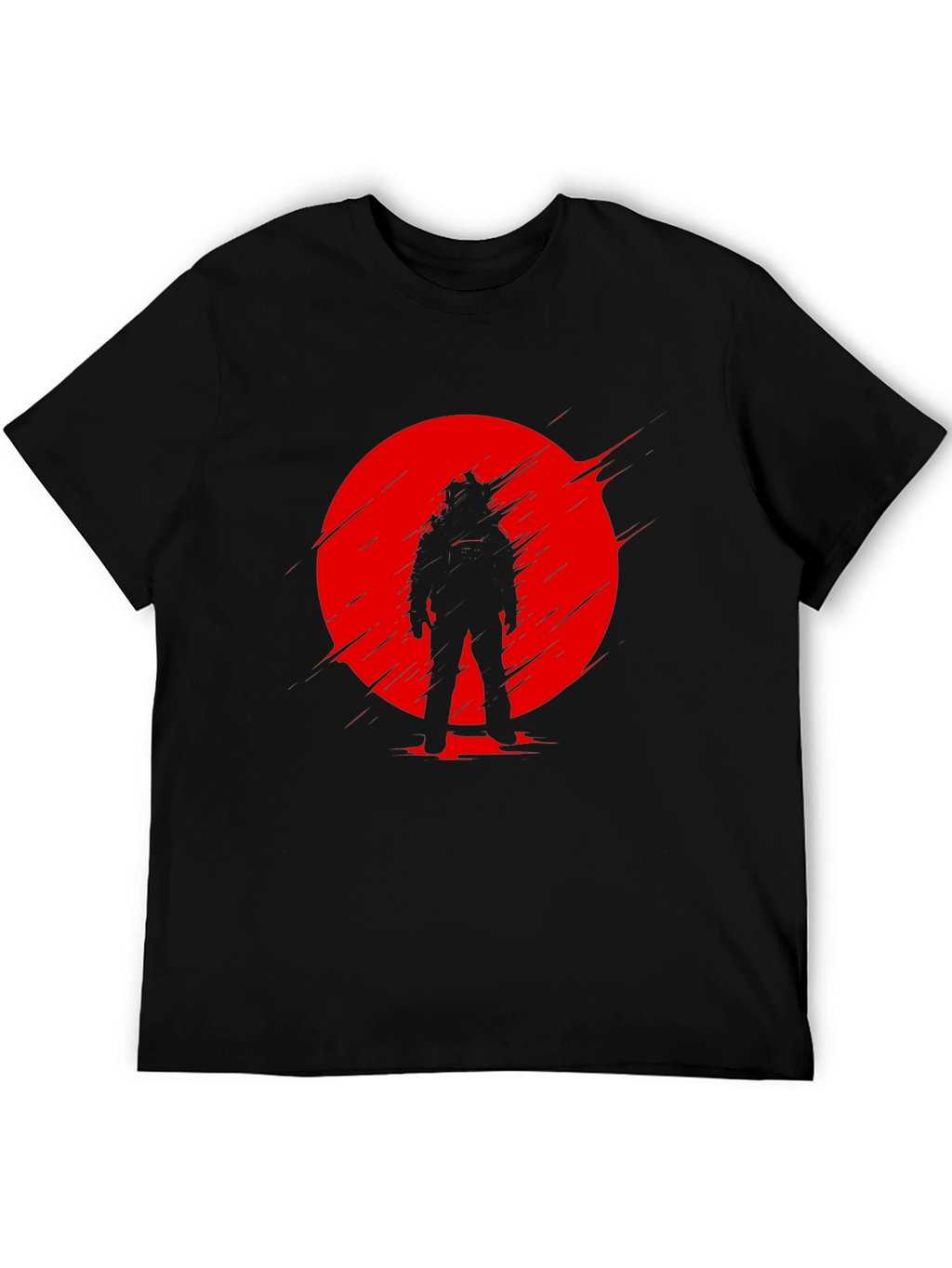 Astronaut Red Sun Black T-Shirt