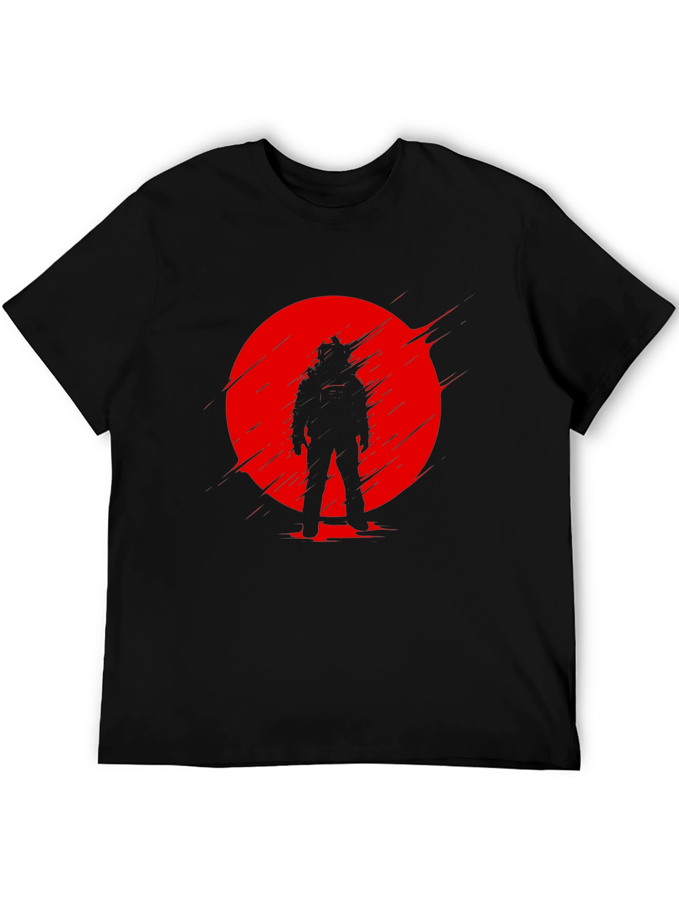 Astronaut Red Sun Black T-Shirt