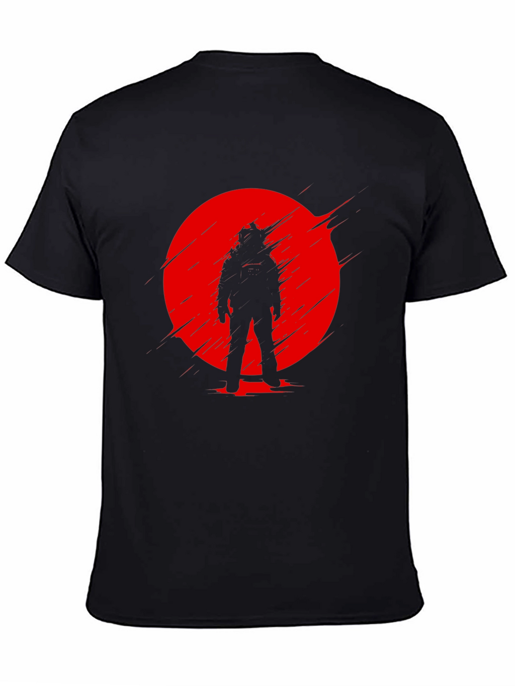 Astronaut Red Sun Black T-Shirt