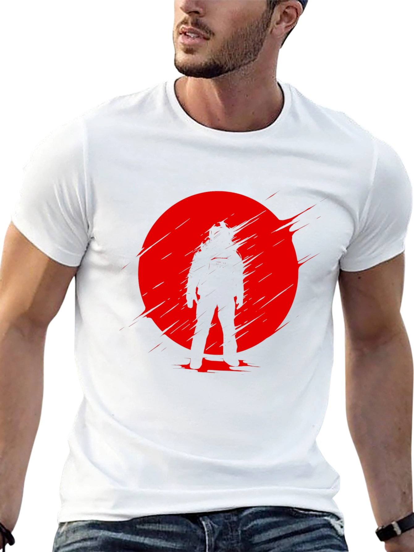 Astronaut Red Sun Black T-Shirt