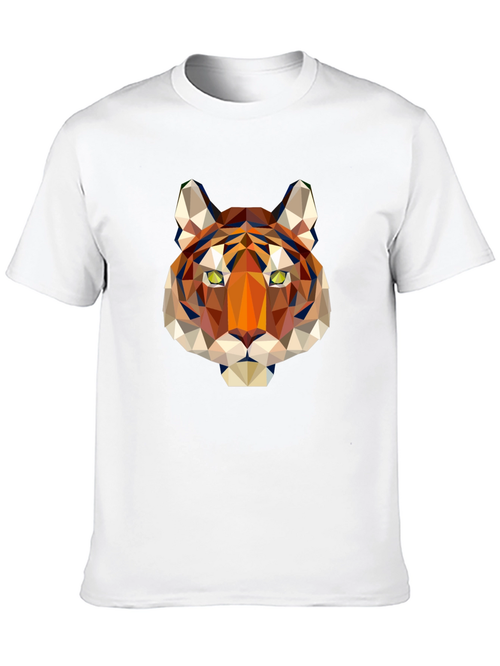 Geometric Tiger Graphic Black T-Shirt