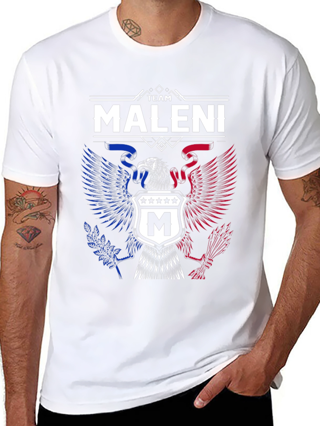 Team Maleni Eagle Crest T-Shirt - Patriotic Design