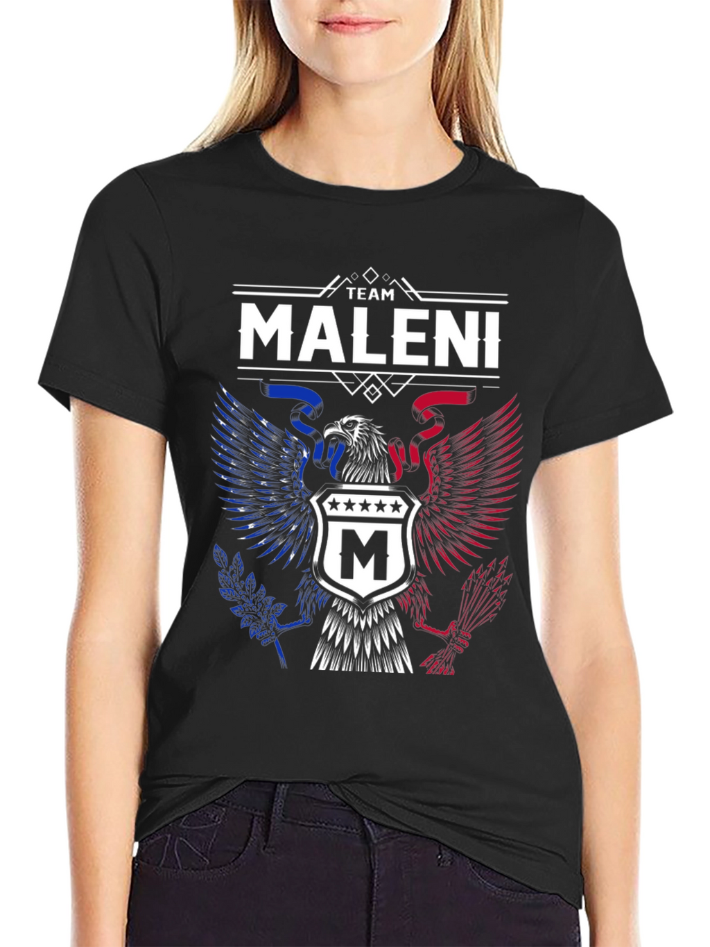 Team Maleni Eagle Crest T-Shirt - Patriotic Design