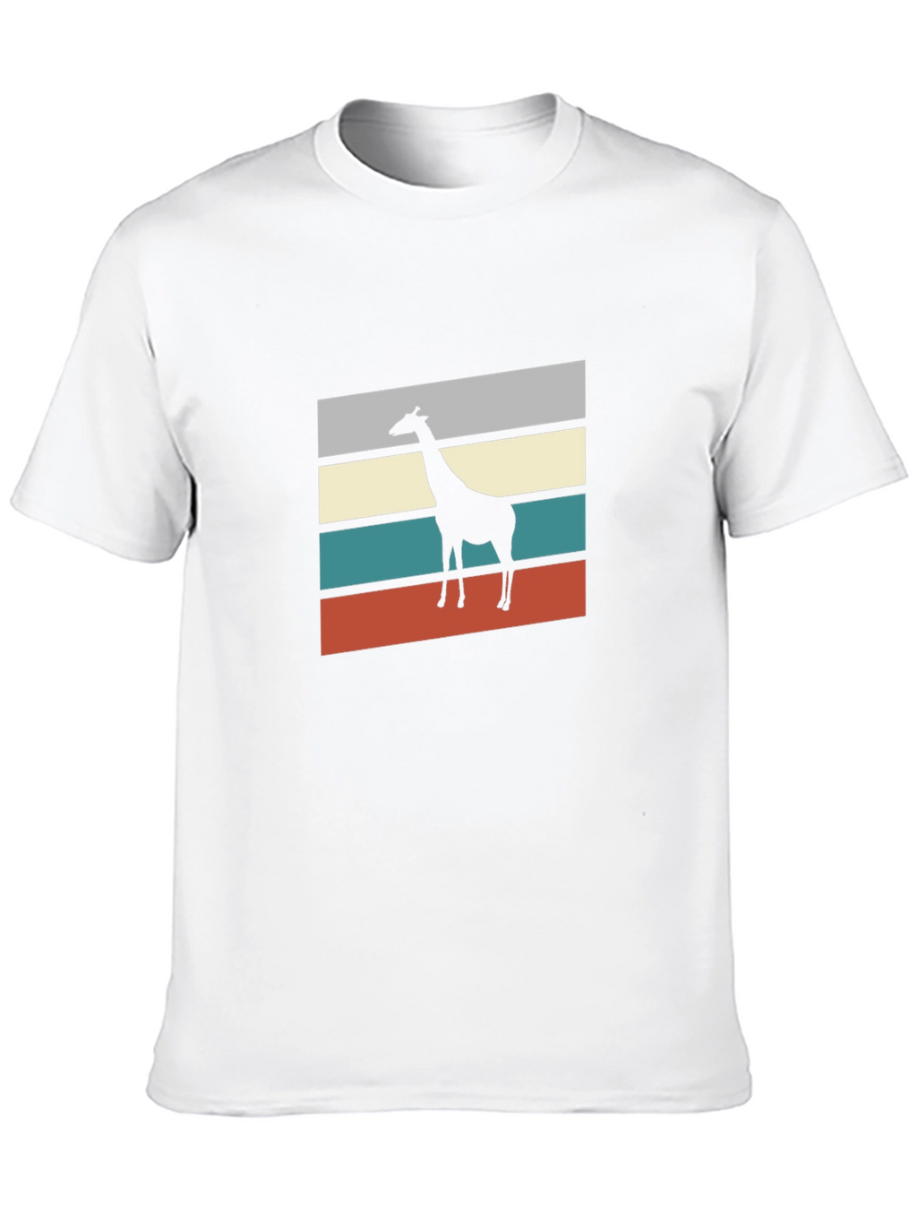 Retro Giraffe Silhouette Graphic Tee - Mens Black T-Shirt