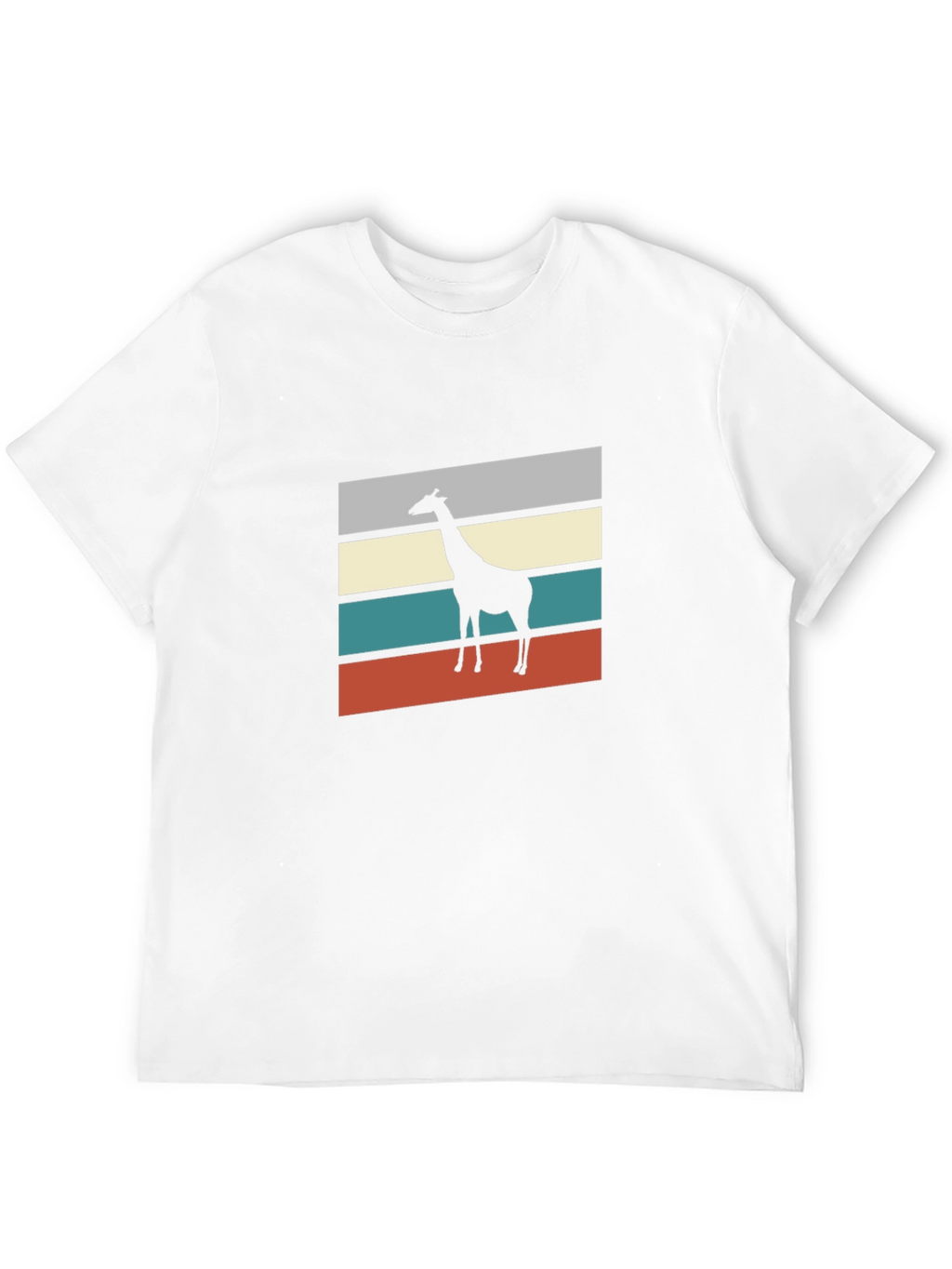Retro Giraffe Silhouette Graphic Tee - Mens Black T-Shirt