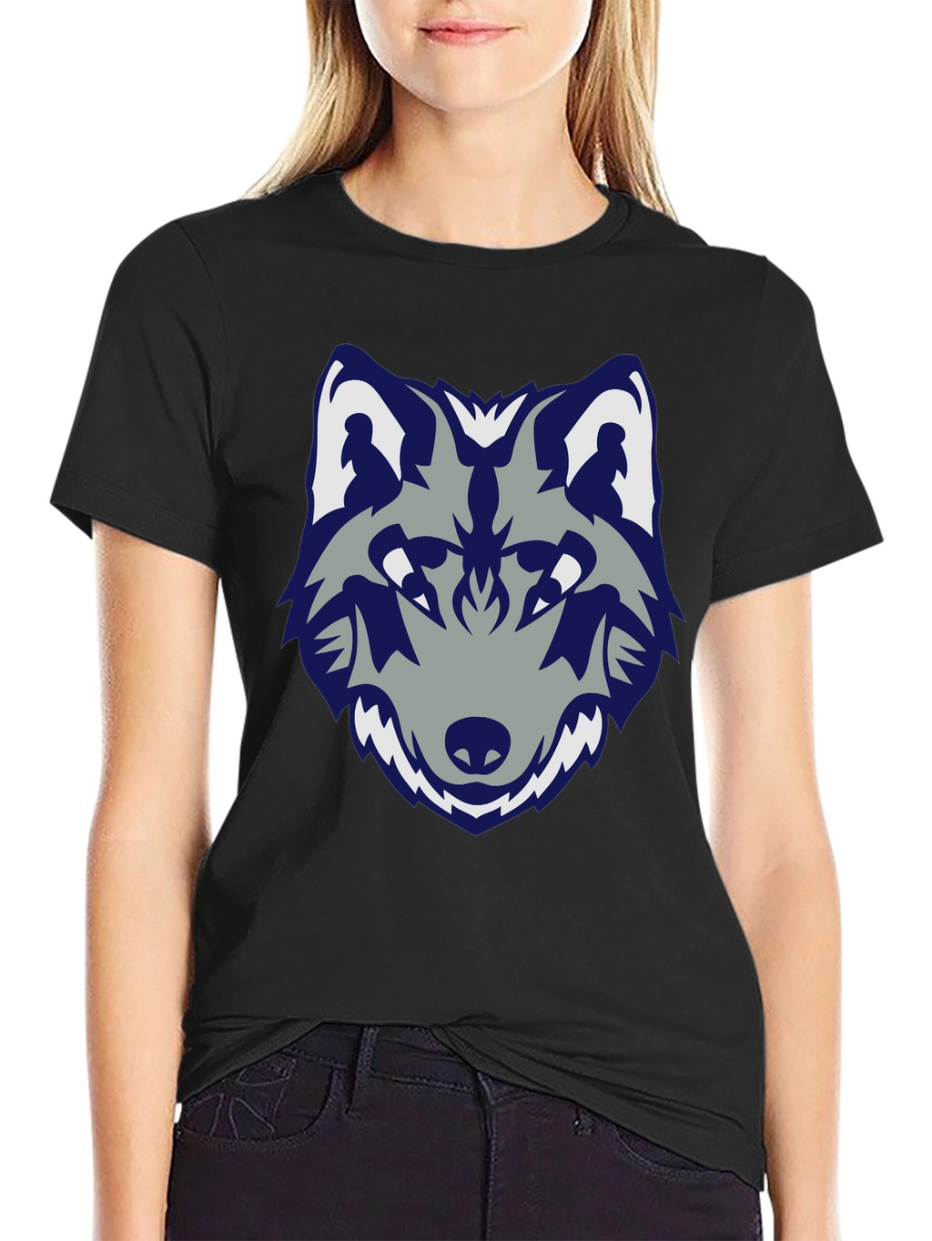 Wolf Graphic Tee - Stylish Black Cotton T-Shirt