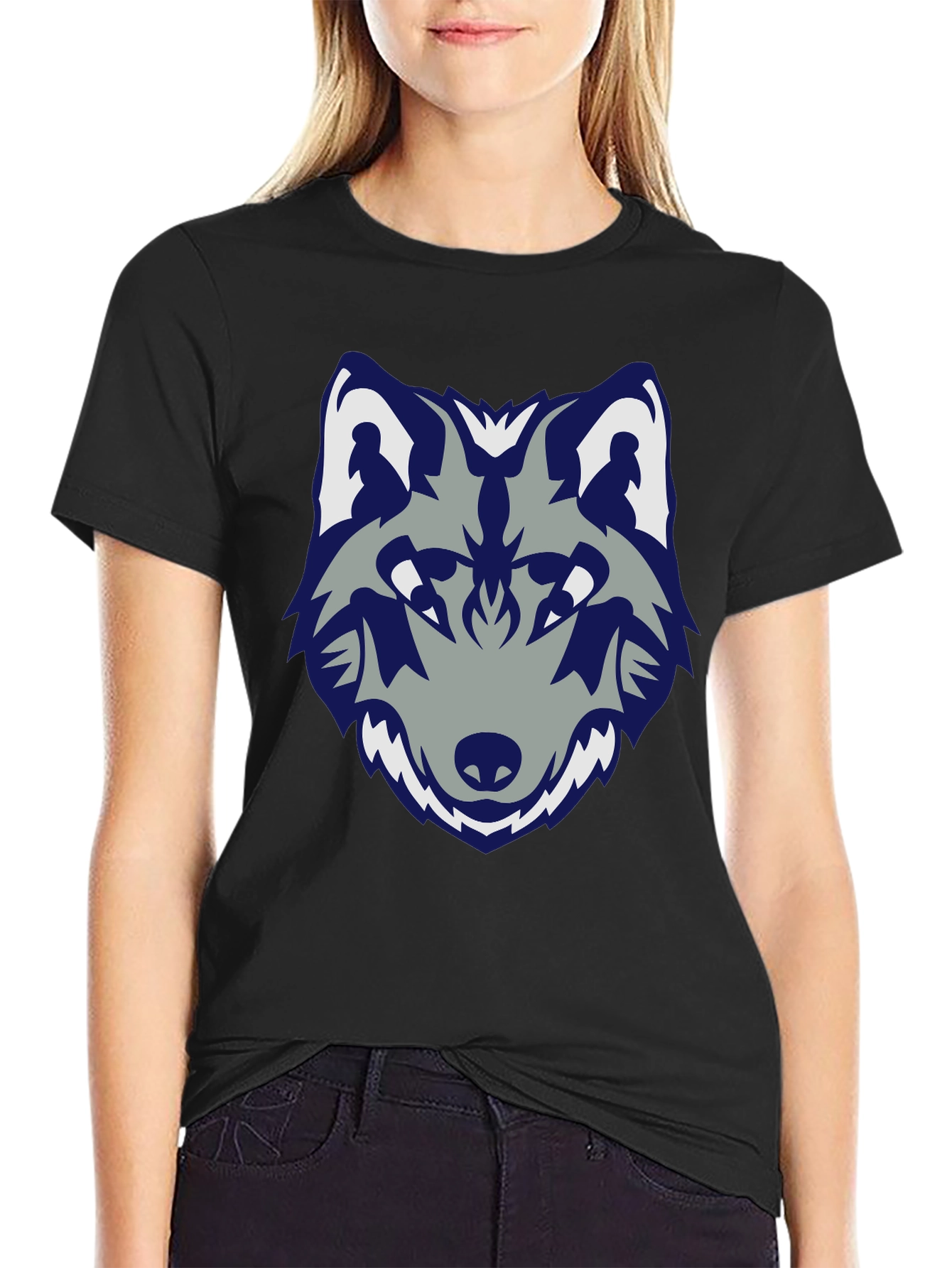 Wolf Graphic Tee - Stylish Black Cotton T-Shirt