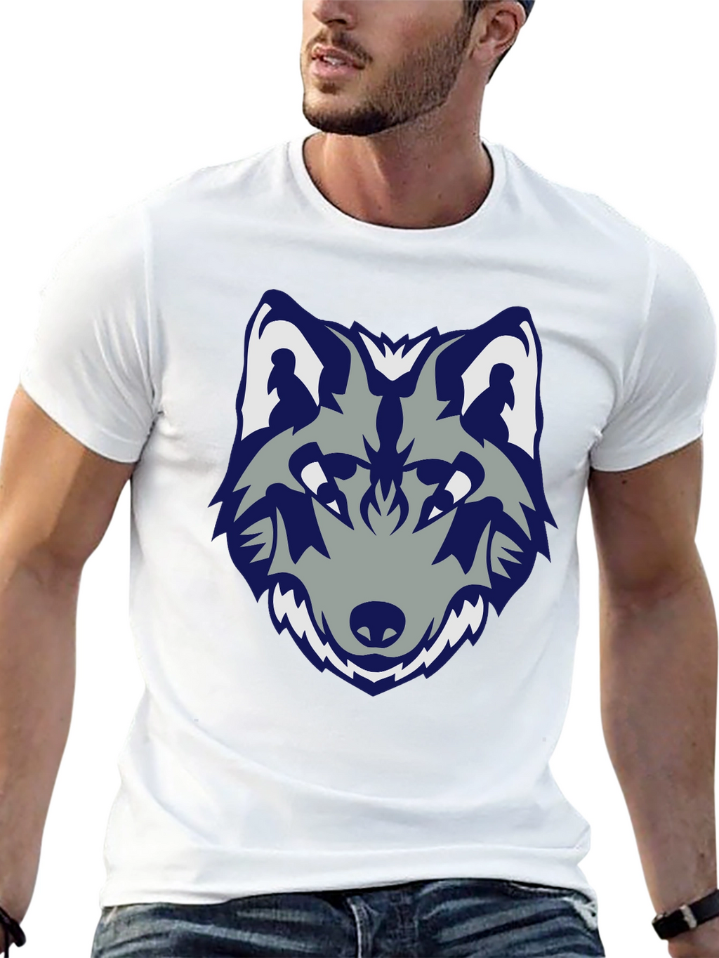 Wolf Graphic Tee - Stylish Black Cotton T-Shirt