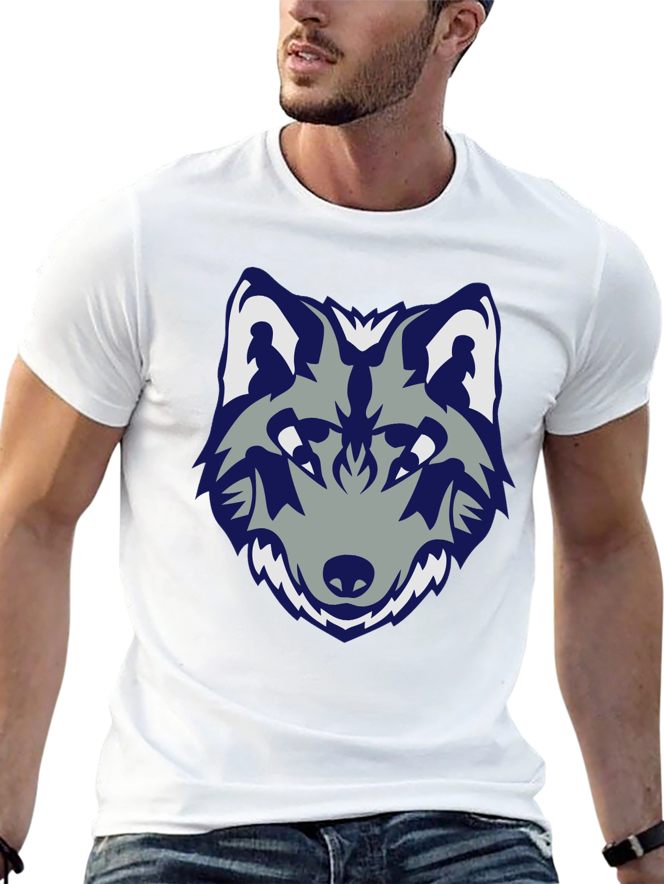 Wolf Graphic Tee - Stylish Black Cotton T-Shirt