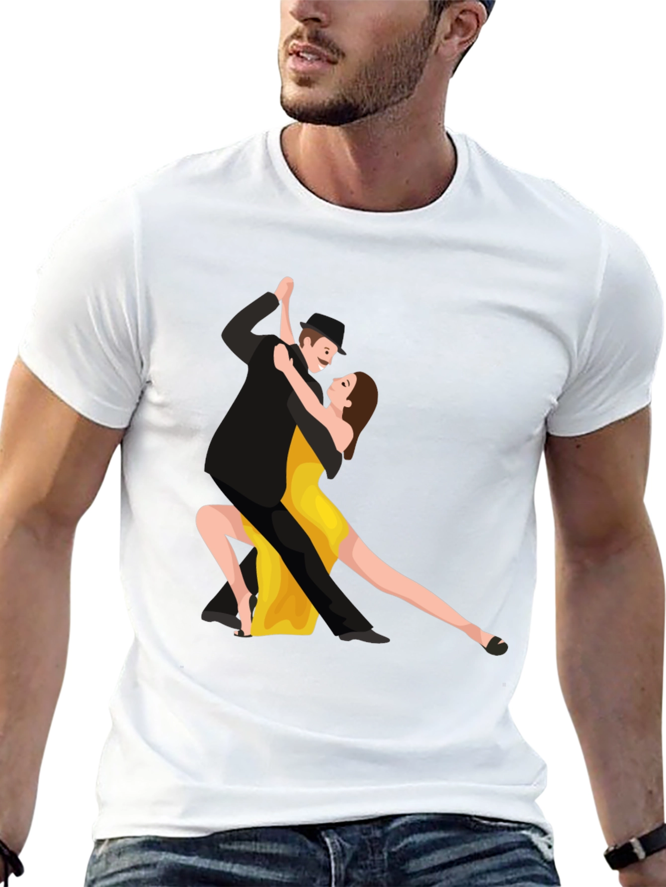 Tango Dancers Graphic Black T-Shirt