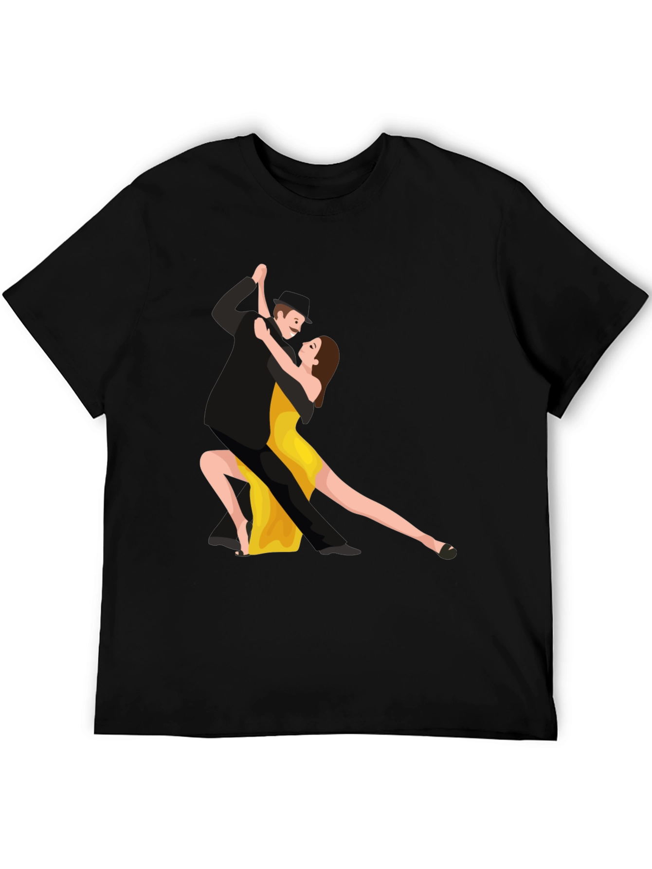 Tango Dancers Graphic Black T-Shirt