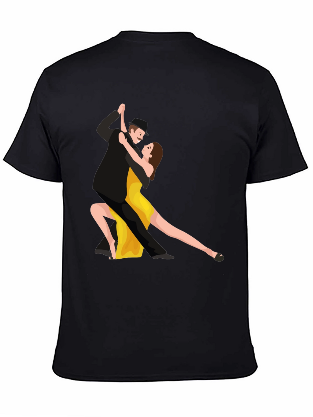 Tango Dancers Graphic Black T-Shirt