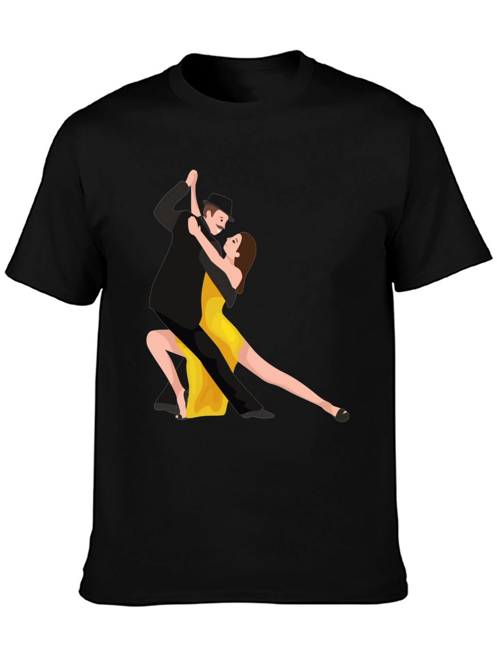 Tango Dancers Graphic Black T-Shirt
