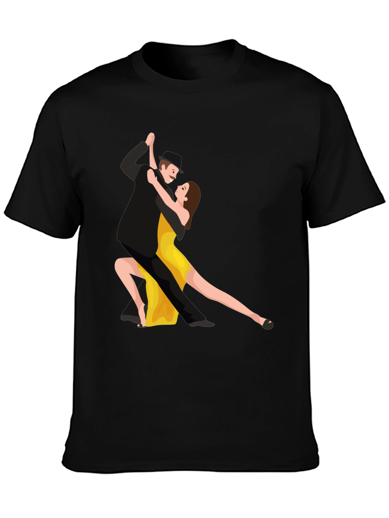 Tango Dancers Graphic Black T-Shirt