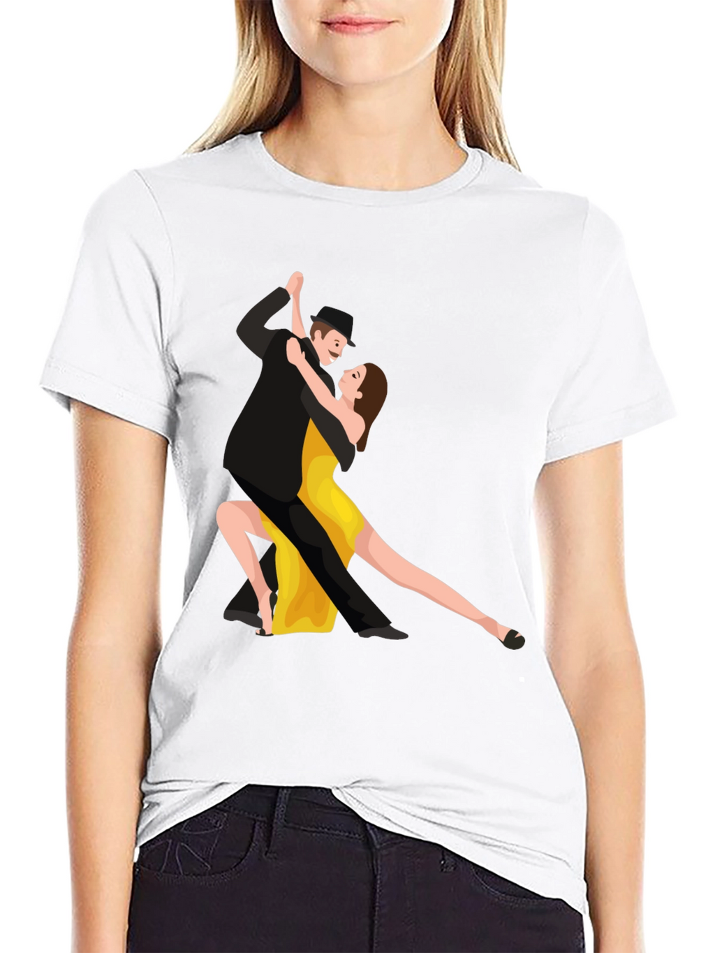 Tango Dancers Graphic Black T-Shirt