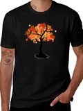 Autumn Tree Graphic Tee - Stylish Black T-Shirt