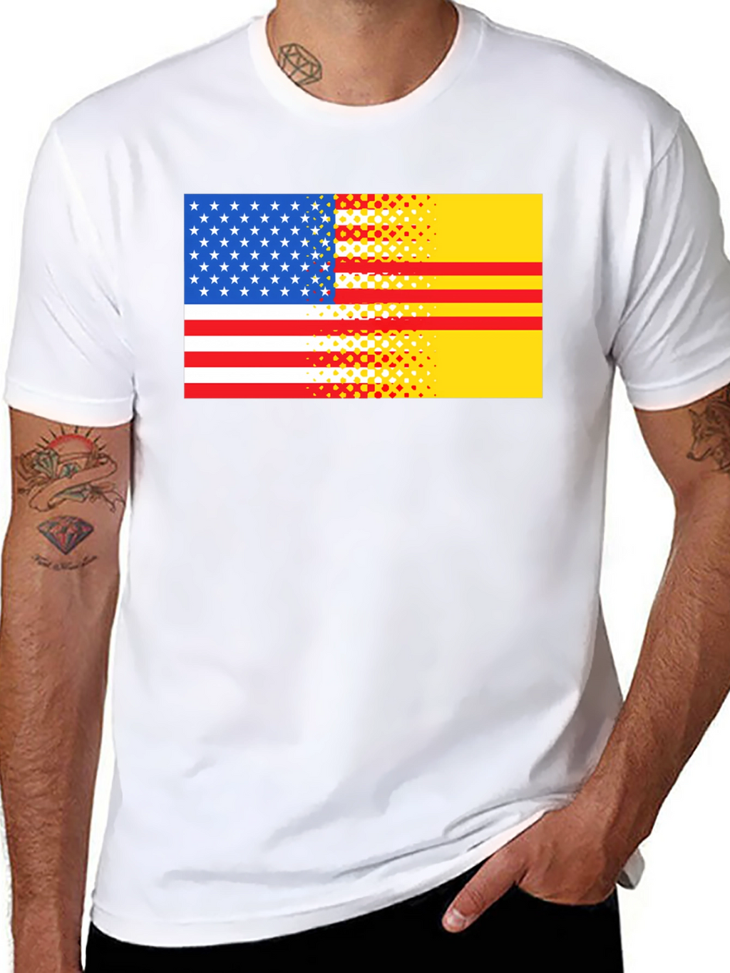 USA & Vietnam Flag Graphic T-Shirt