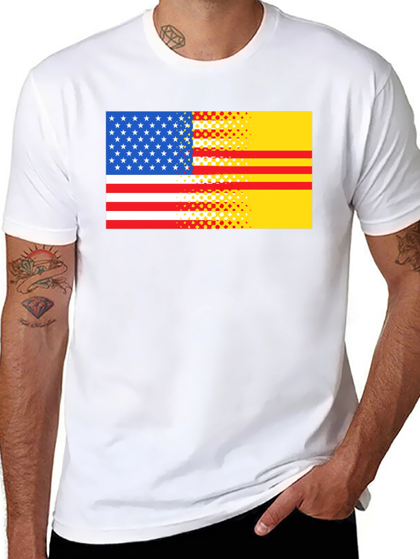 USA & Vietnam Flag Graphic T-Shirt