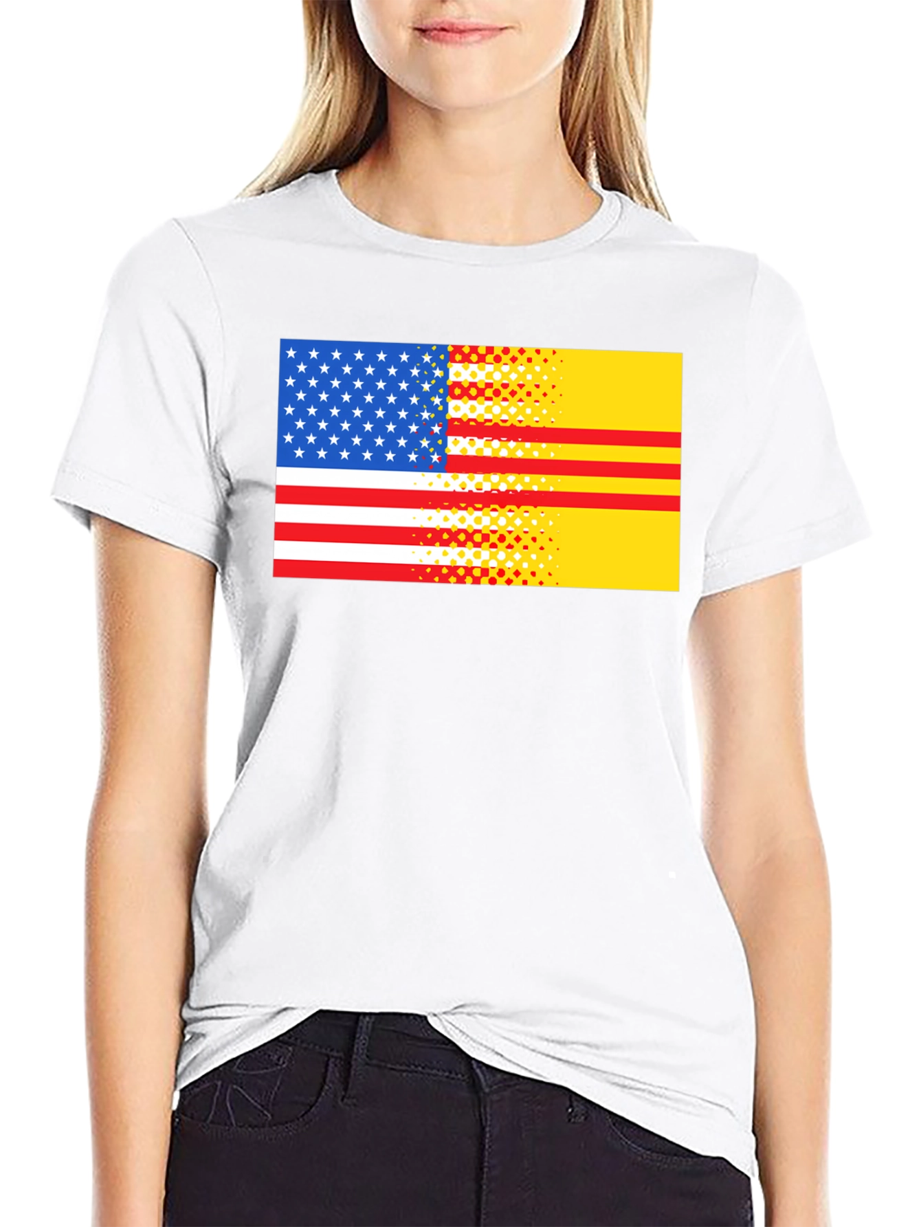 USA & Vietnam Flag Graphic T-Shirt