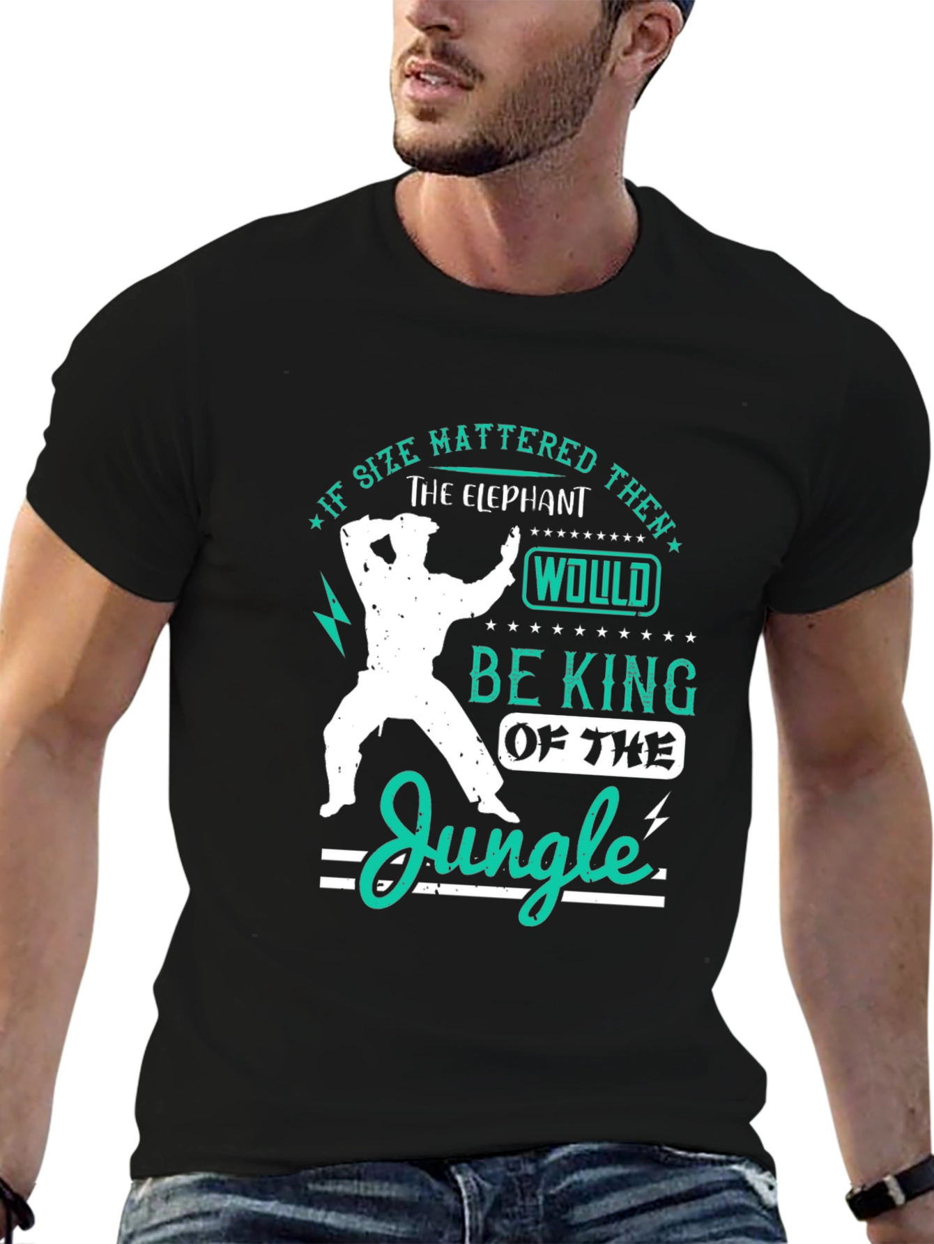 Elephant King of The Jungle Mens T-Shirt