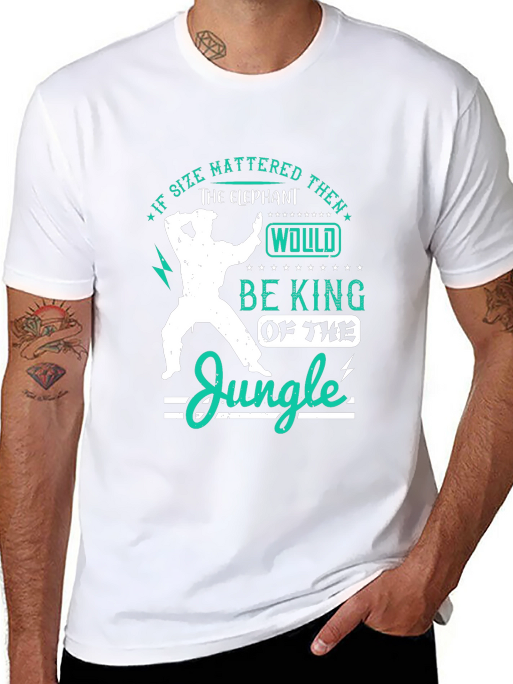 Elephant King of The Jungle Mens T-Shirt
