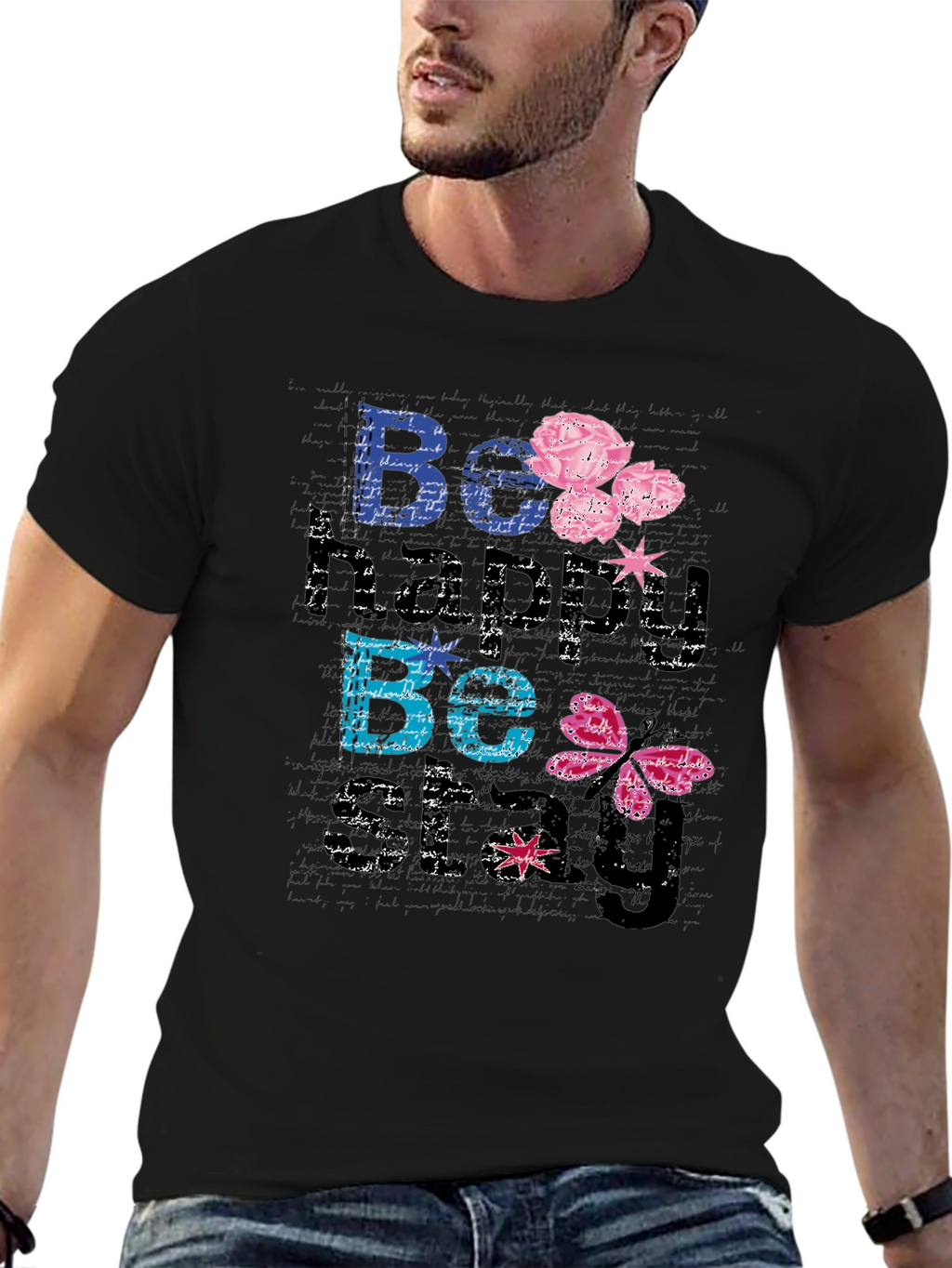 Be Happy Be You Black T-Shirt