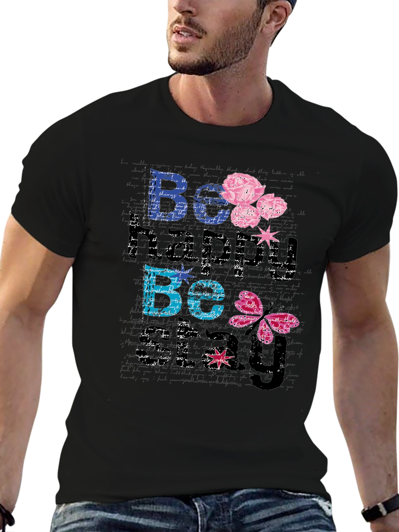 Be Happy Be You Black T-Shirt