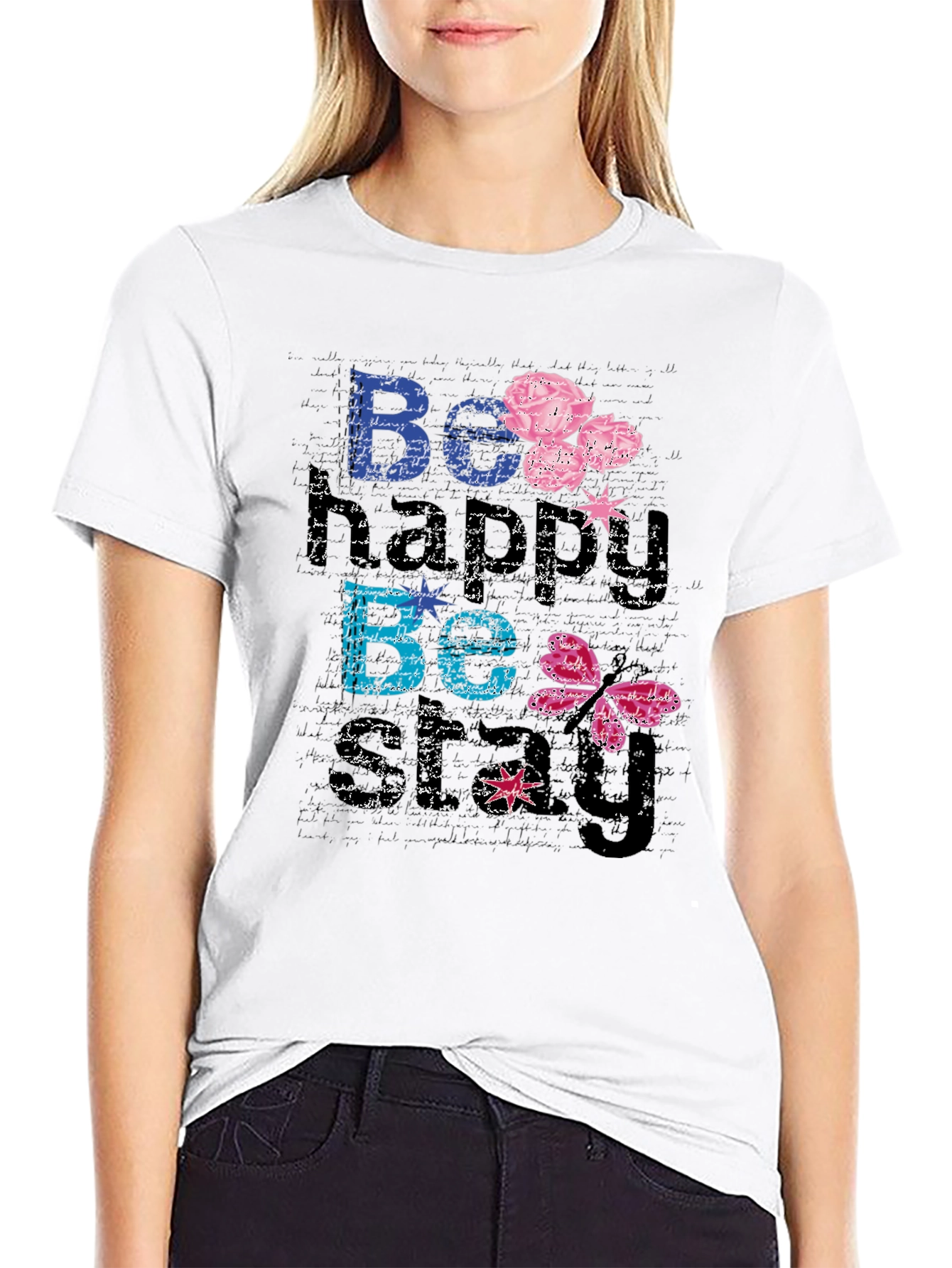 Be Happy Be You Black T-Shirt