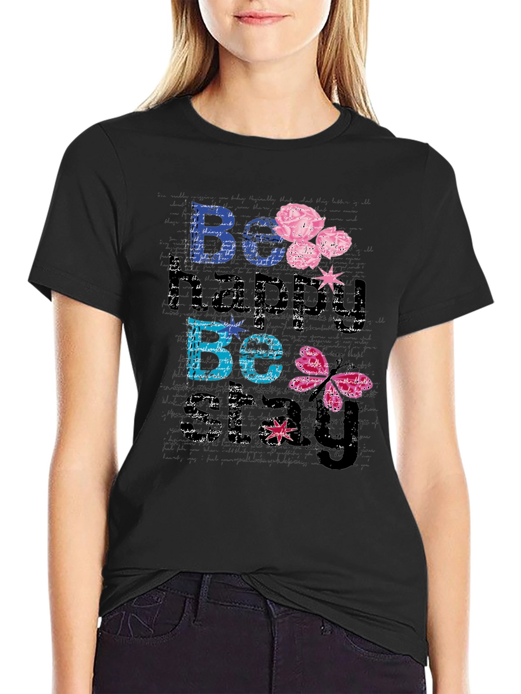 Be Happy Be You Black T-Shirt