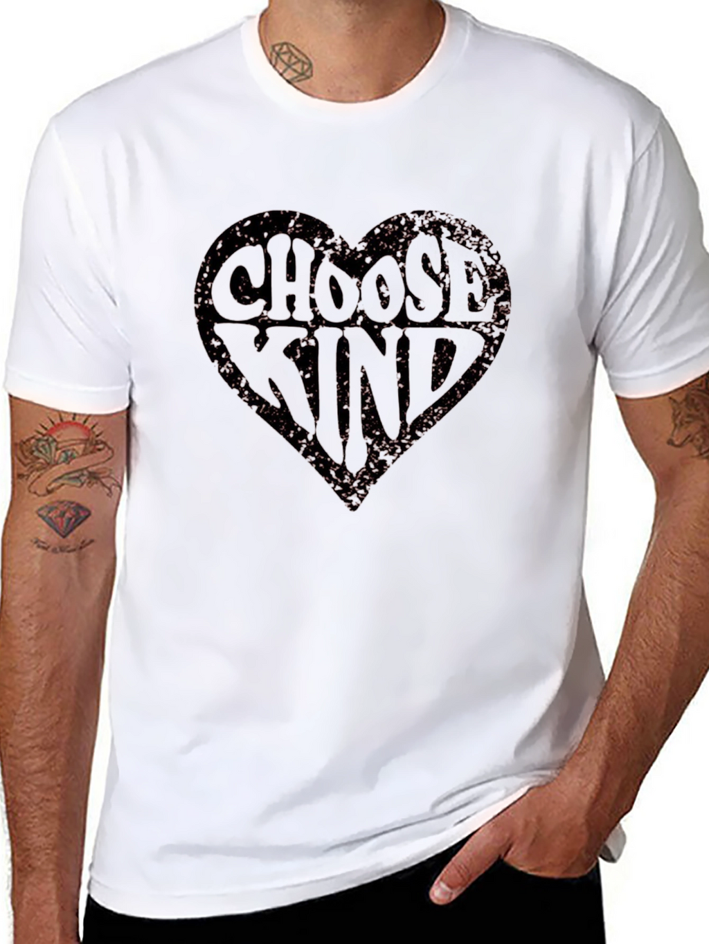 Choose Kind Heart Graphic Tee - Black
