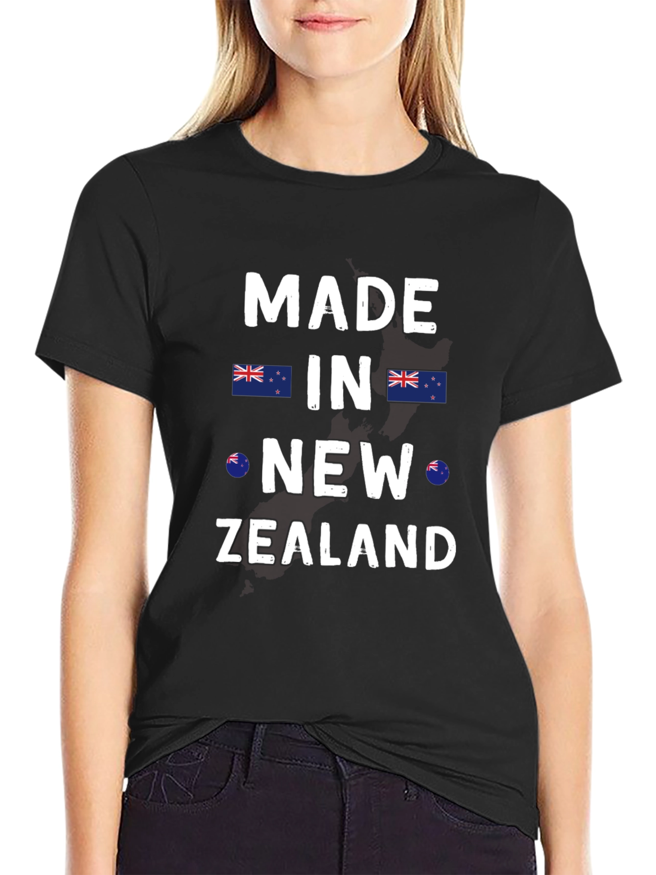 New Zealand Made T-Shirt Black Tee
