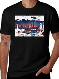 Cityscape Graphic Tee - Artistic Skyline Design