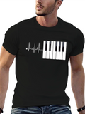 Piano Heartbeat T-Shirt - Music Lover Tee