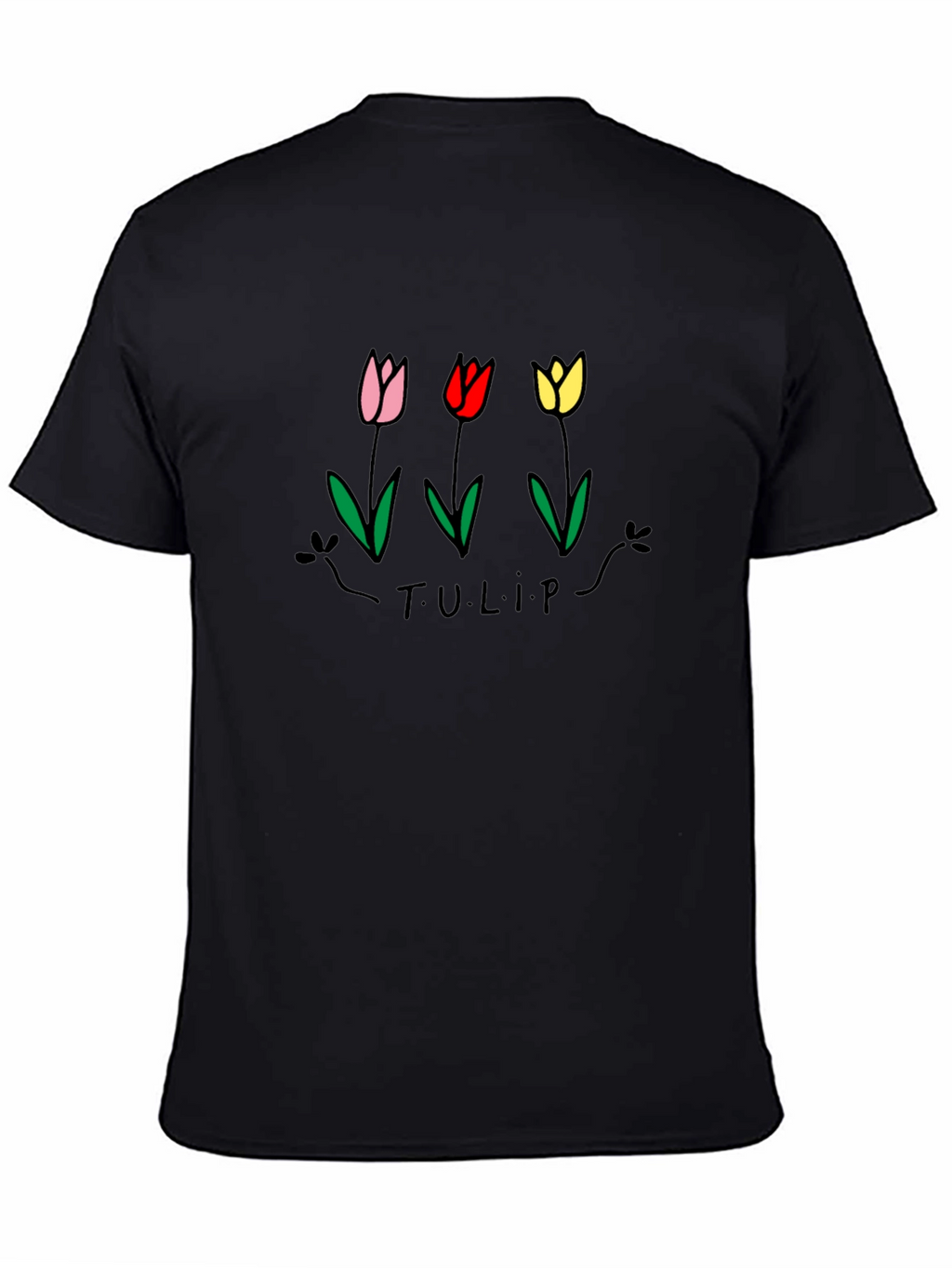 Tulip Graphic Black T-Shirt