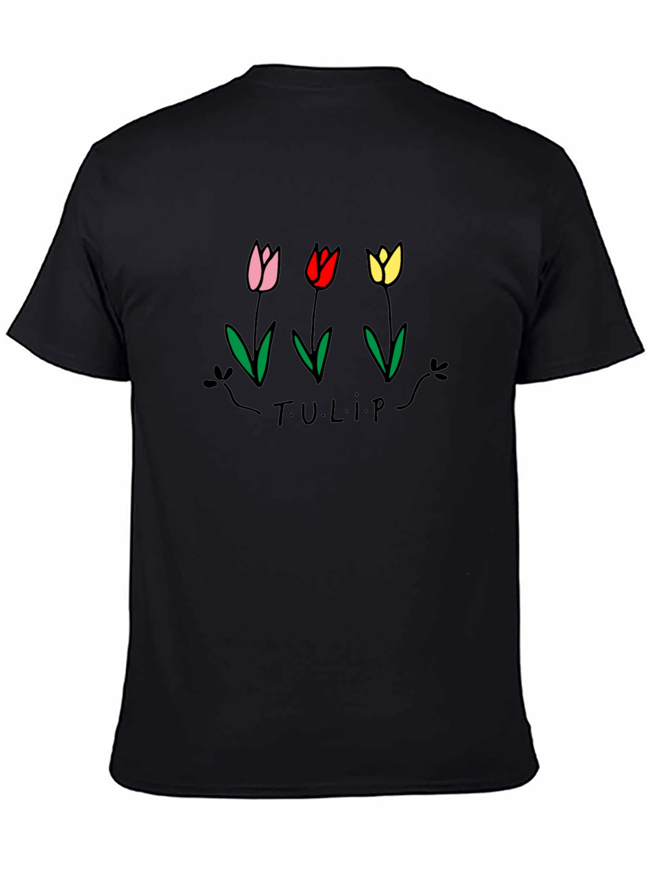 Tulip Graphic Black T-Shirt