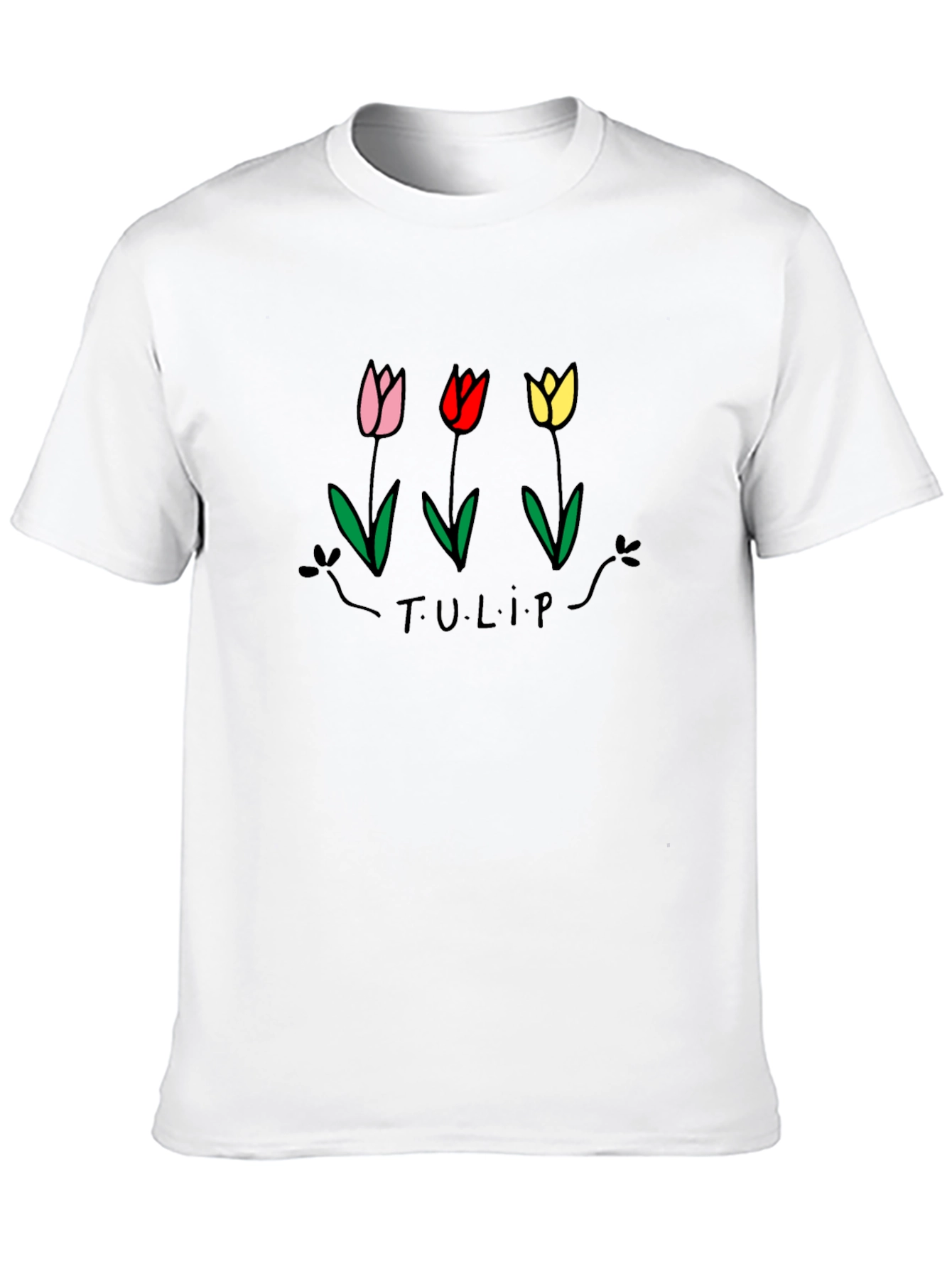 Tulip Graphic Black T-Shirt