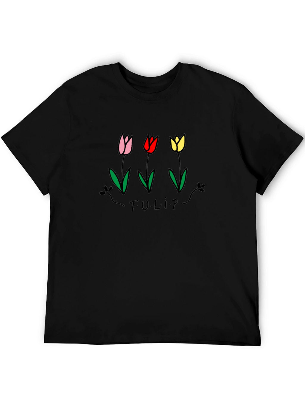 Tulip Graphic Black T-Shirt