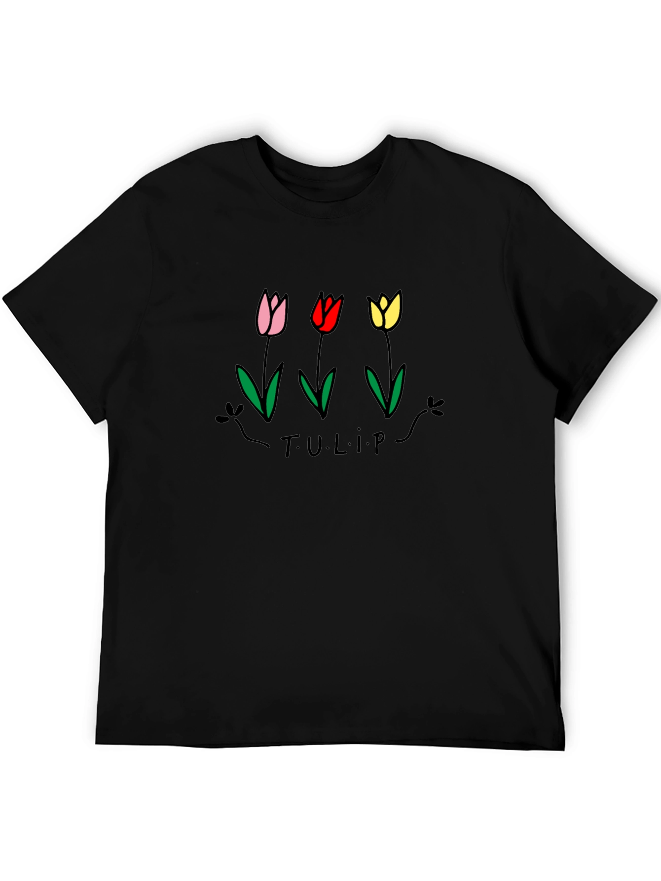 Tulip Graphic Black T-Shirt