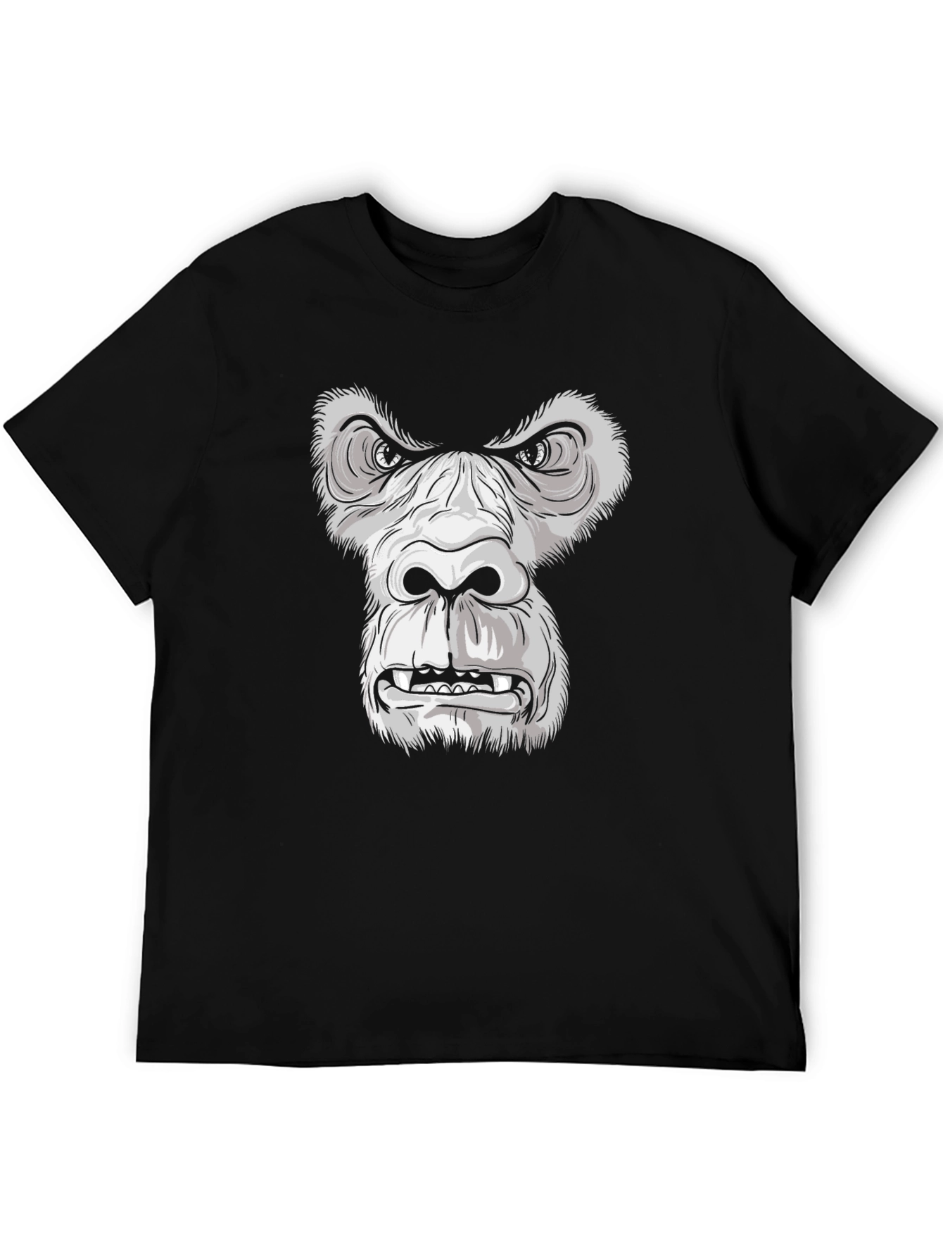 Gorilla Face Graphic Tee - Fierce Ape Design T-Shirt
